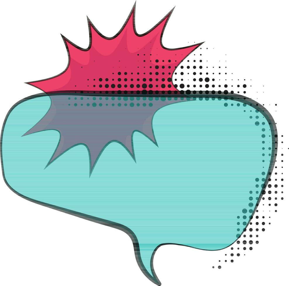 Comic speech bubble in pink and blue color. vector