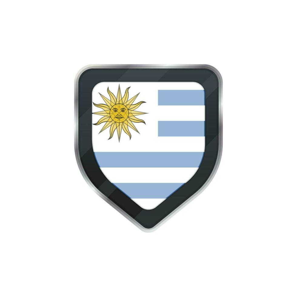 Uruguay bandera con Dom símbolo en blindaje. vector