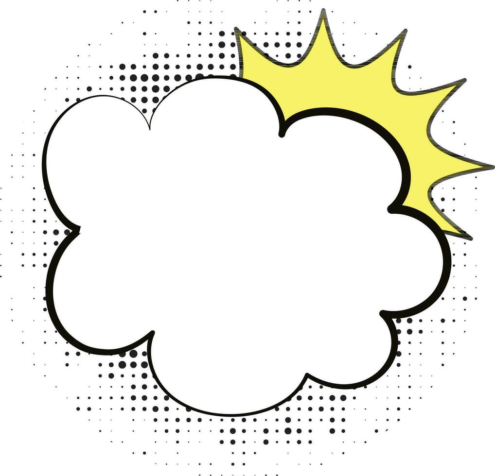 Yellow and white blank speech bubble. vector