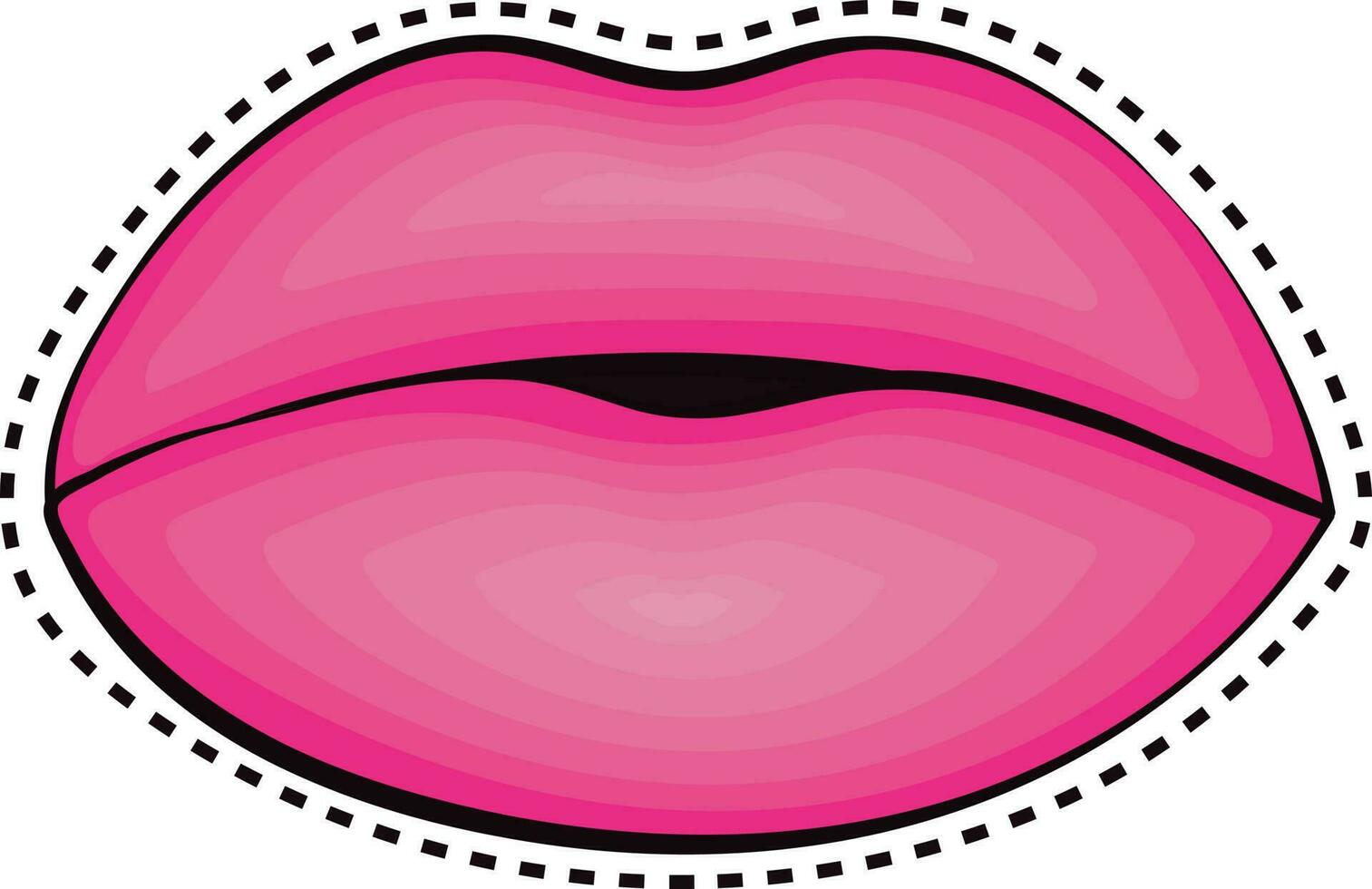 pegatina de hembra labios en rosado color. vector