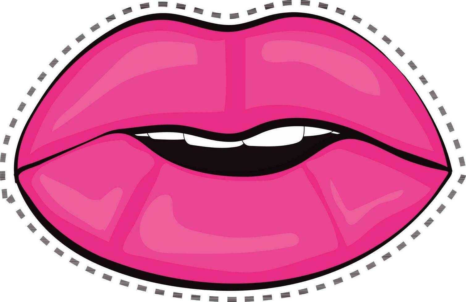 Woman mouth with open lips. vector