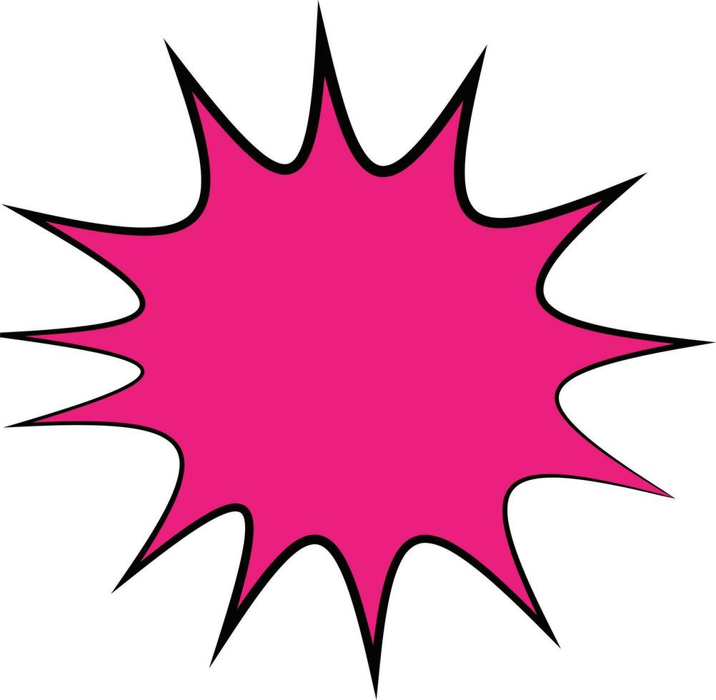 Pink color empty comic speech bubble. vector