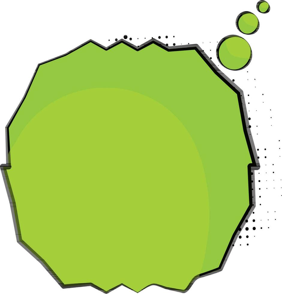 Pop art style blank speech bubble in green color. vector