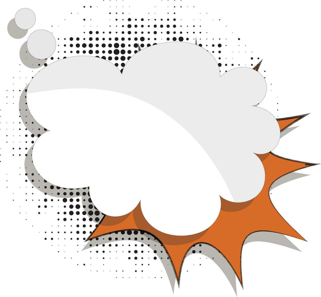 White and orange comic speech bubble. vector