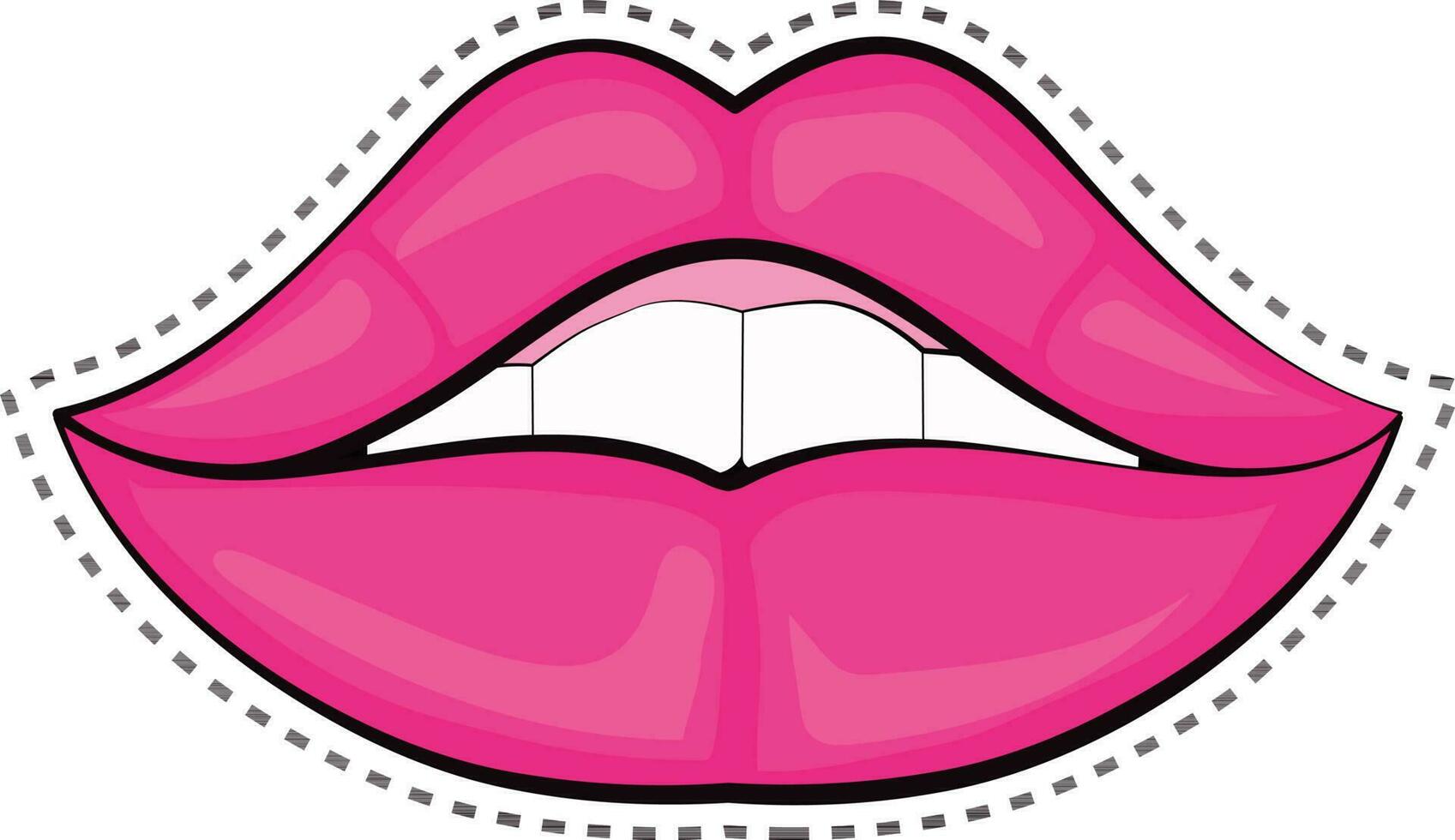 Flat illustration of woman mouth with open lips. vector