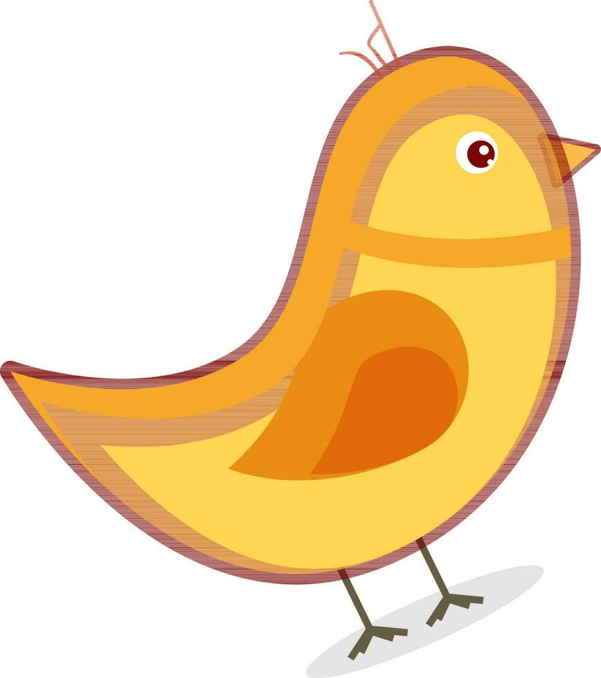 Flat illustration of yellow bird. vector