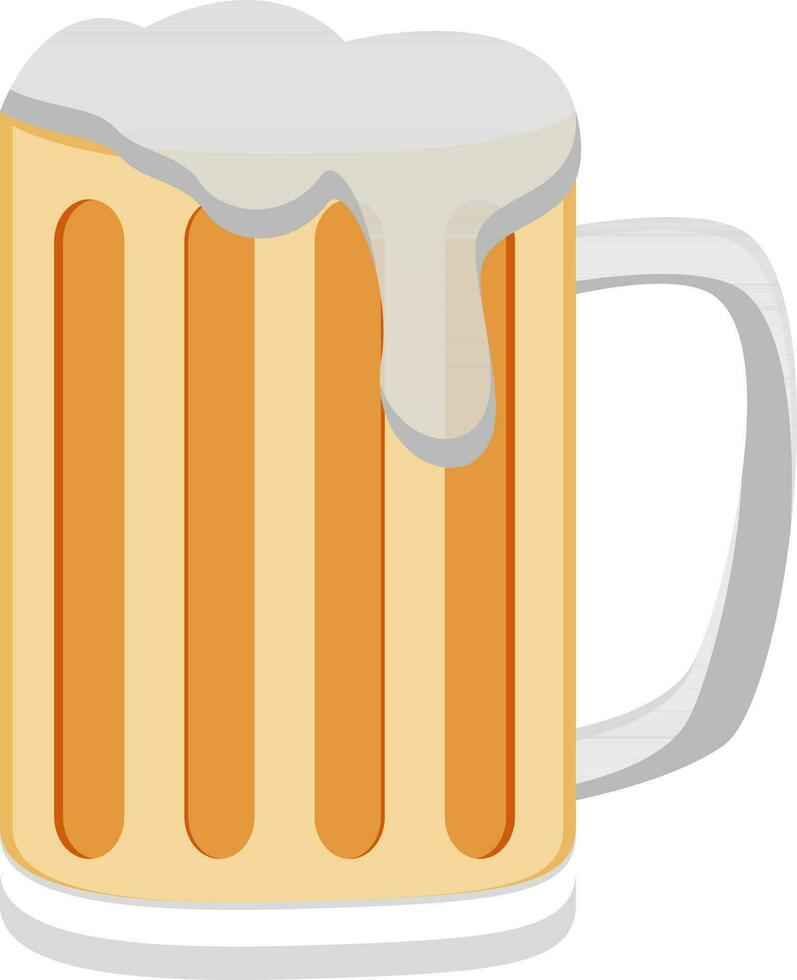 plano ilustración de cerveza taza. vector