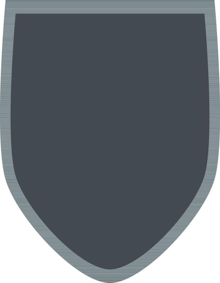 Isolated blank shield badge in grey color. vector
