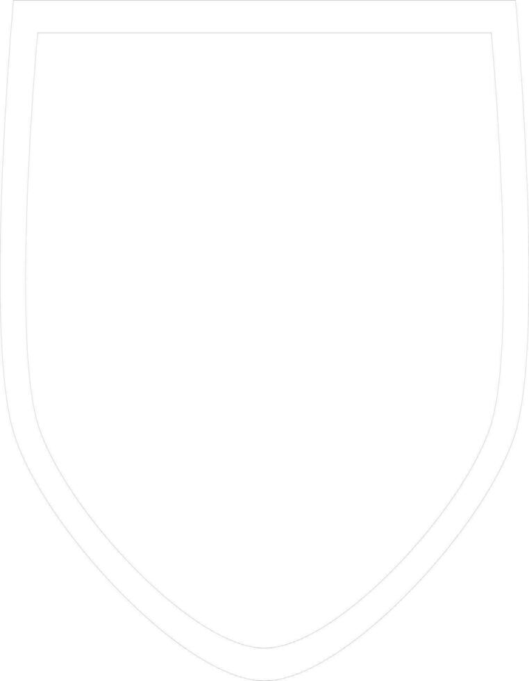 Isolated shield in black line art. vector