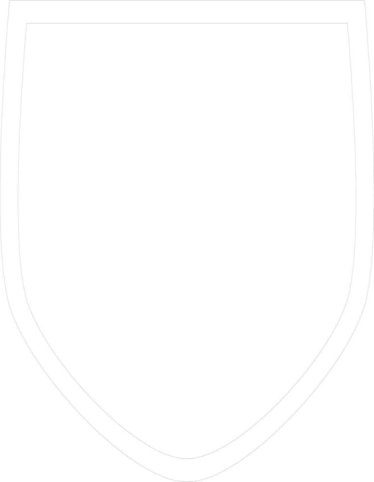 Isolated shield in black line art. vector