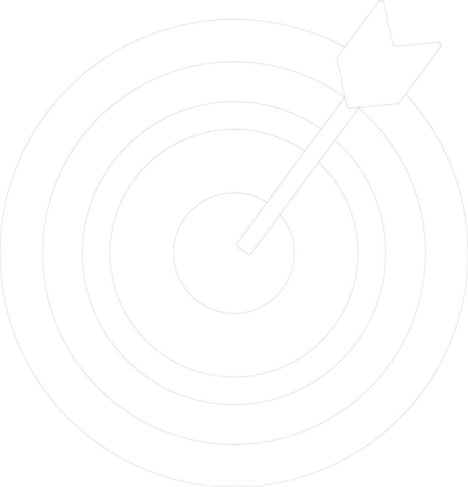 Black line art target arrow with bullseye. vector