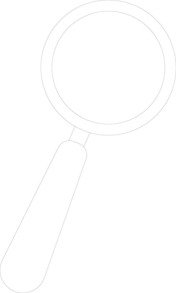 Magnifying glass in line art illustration. vector