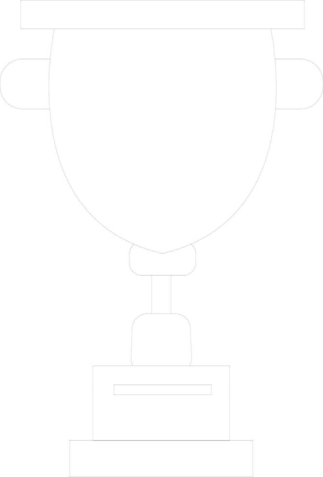 Line art illustration of a trophy cup. vector