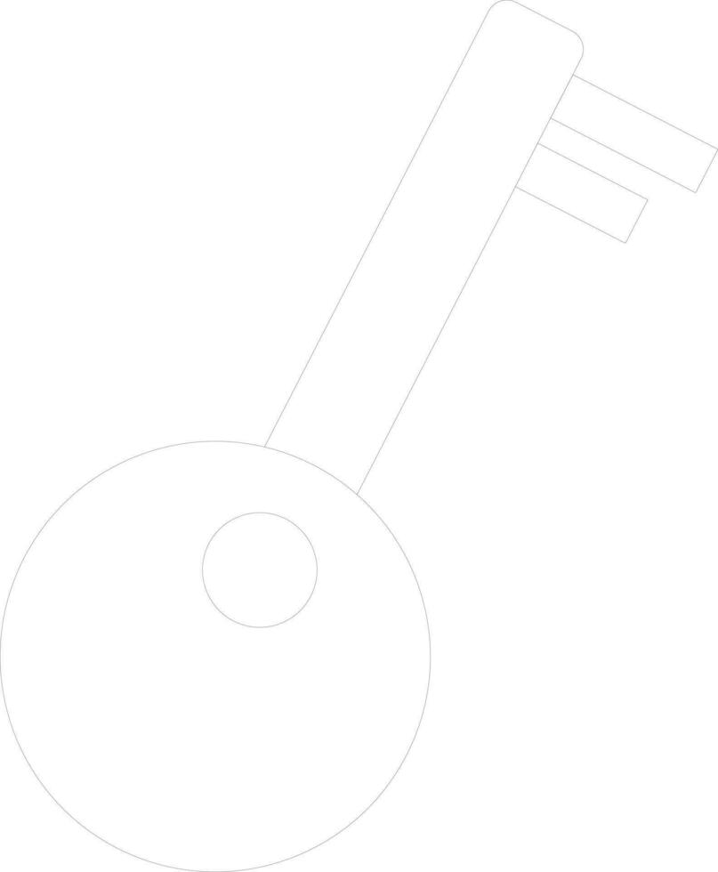 Icon of key in line art illustration. vector