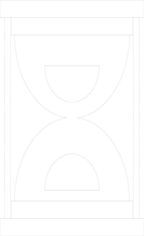 Flat style line art sand clock icon. vector