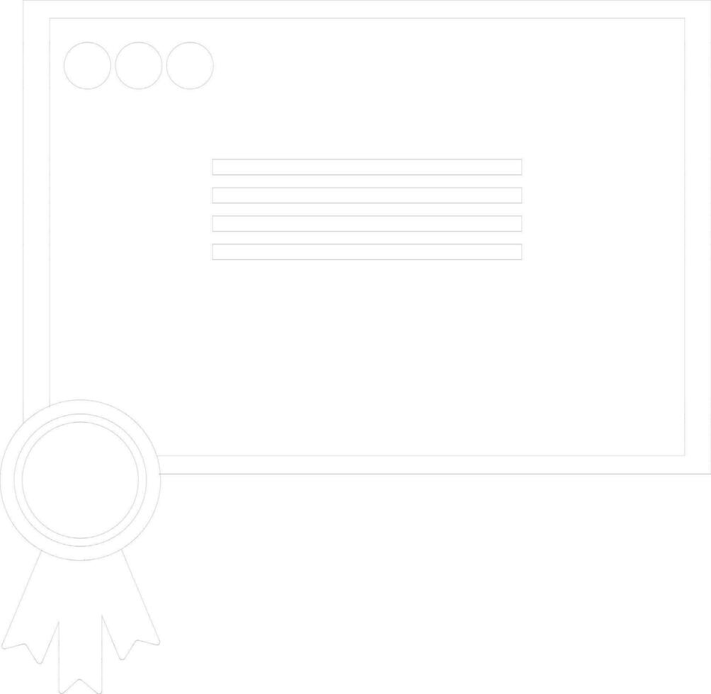 Badge decorated line art certificate. vector