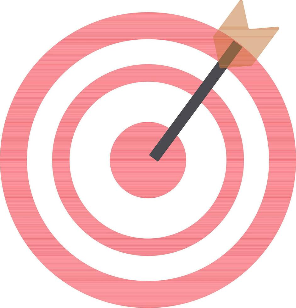 Red target arrow with bullseye icon. vector