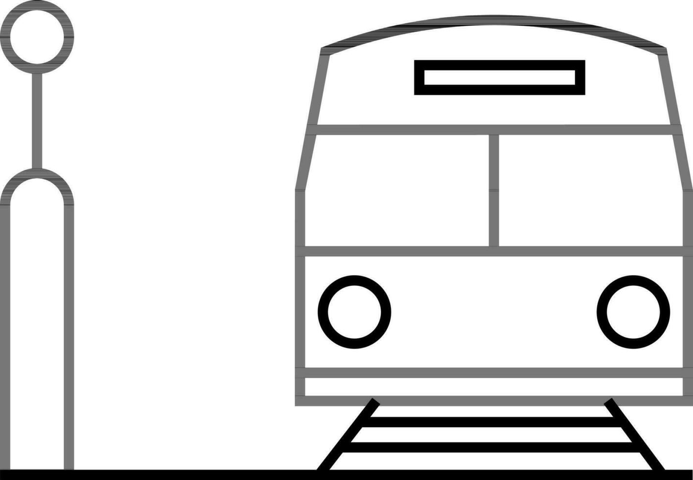 Line art illustration of train. vector