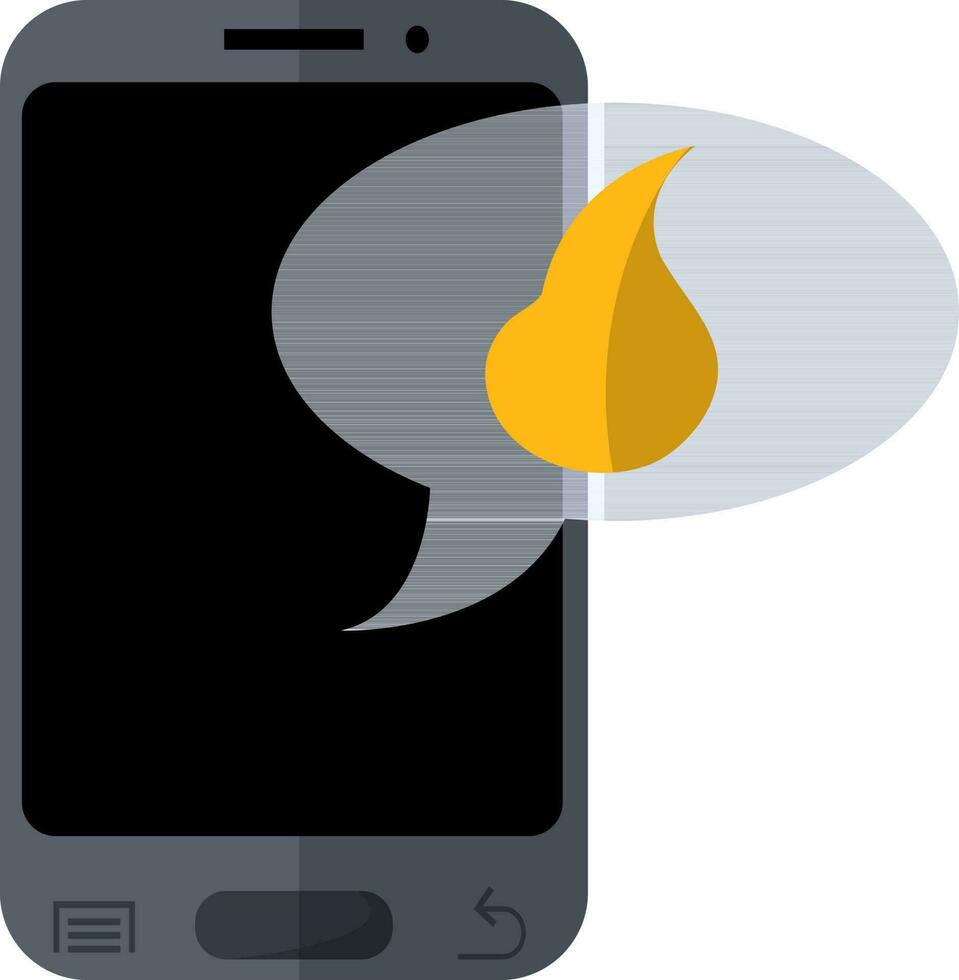 smarphone con fuego símbolo en plano estilo. vector