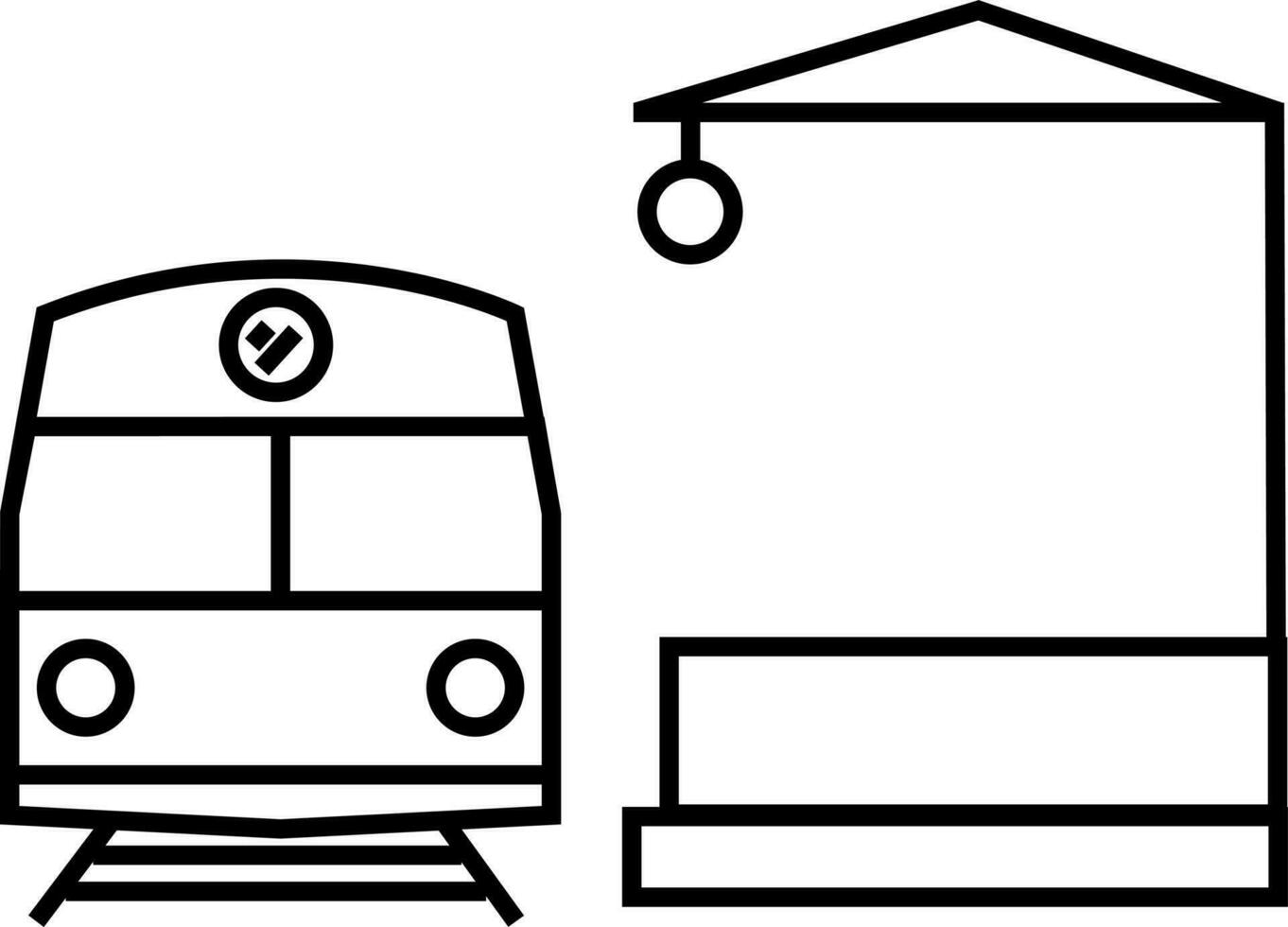 White and black train. vector