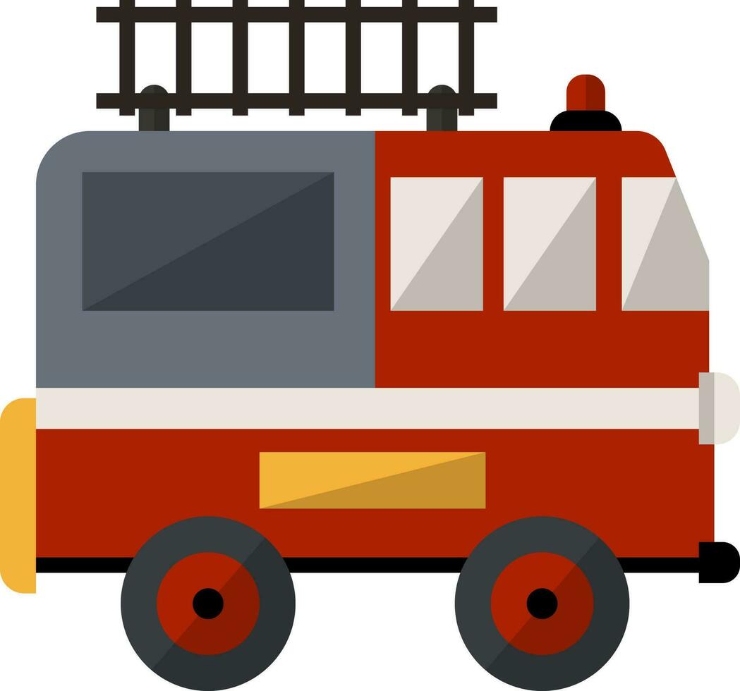 Illustration of fire truck in flat style. vector