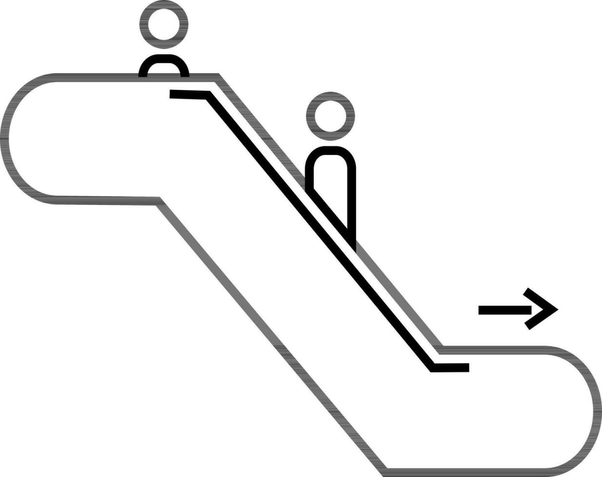 Climbing man on escalator. vector