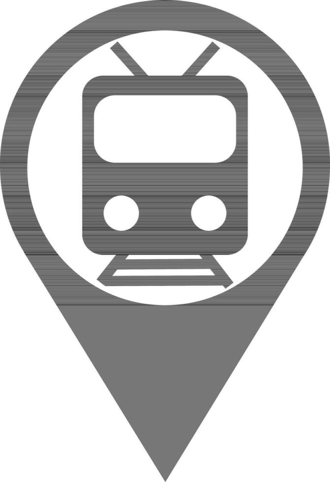Train location pointer pin icon. vector