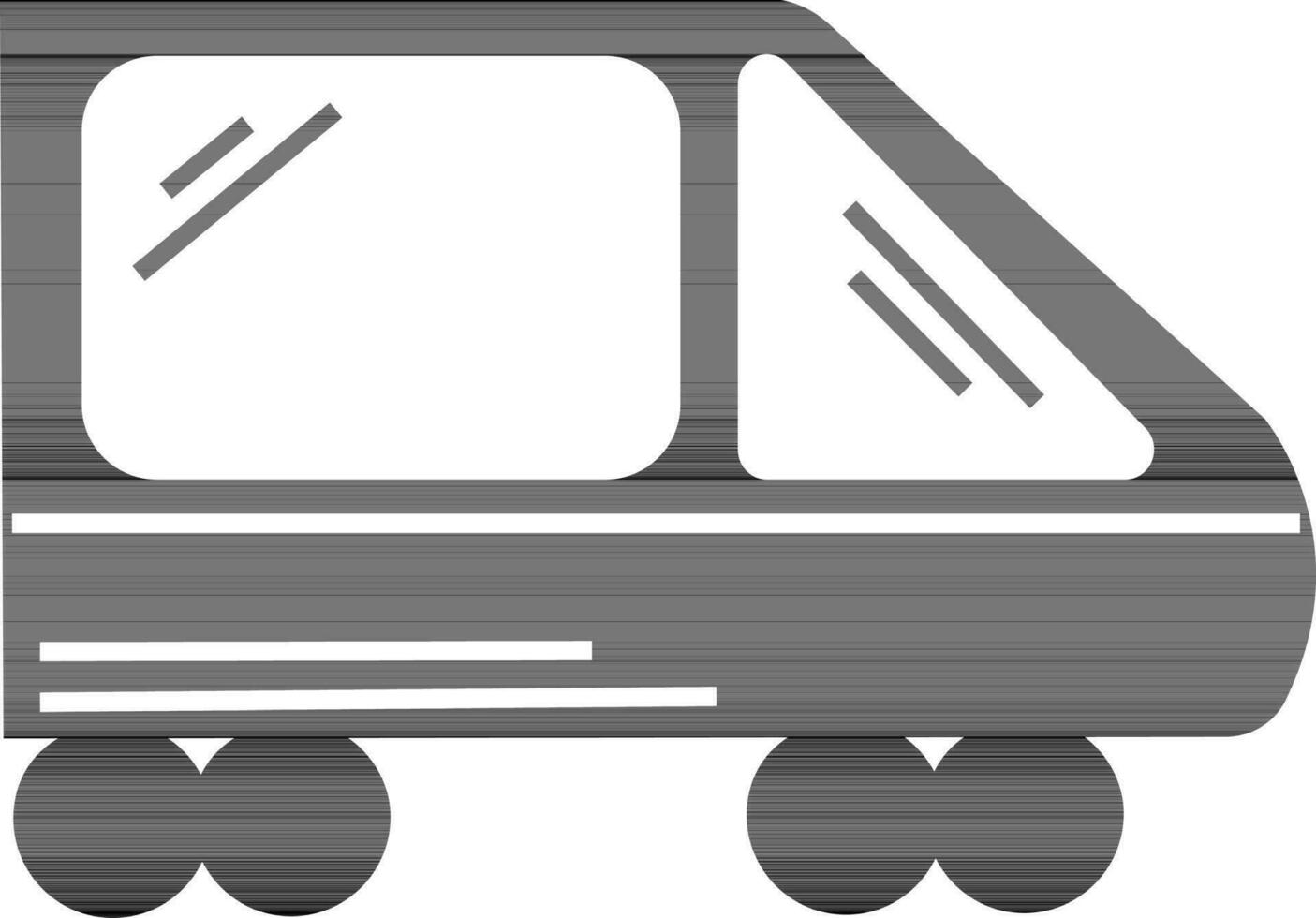 Metro train in black and white color. vector