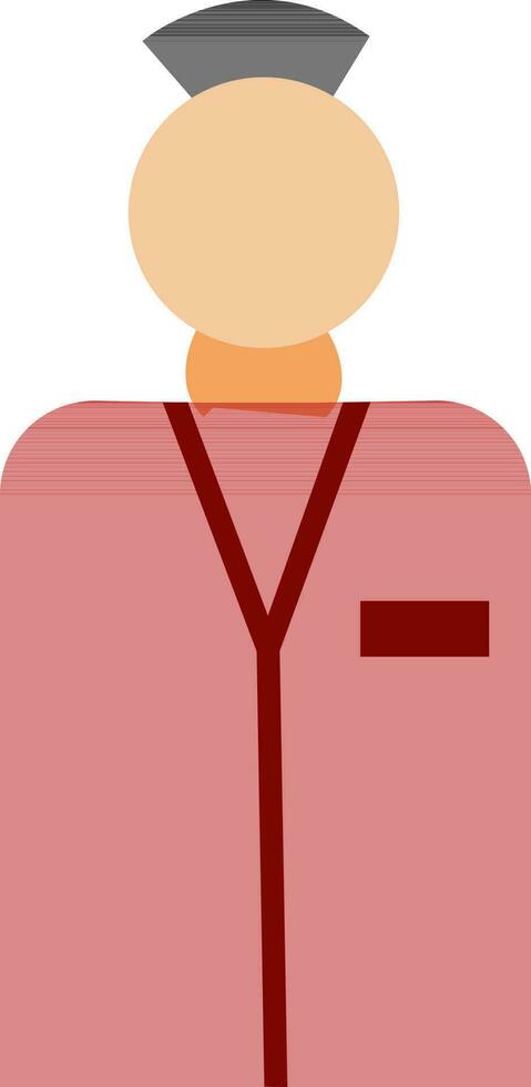 Character of a boy in train conductor. vector