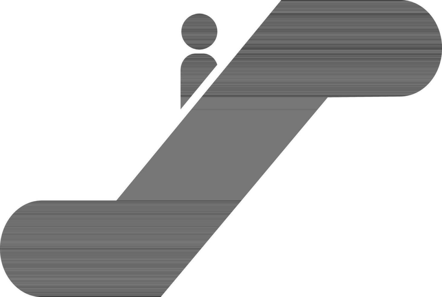 Climbing man on escalator. vector