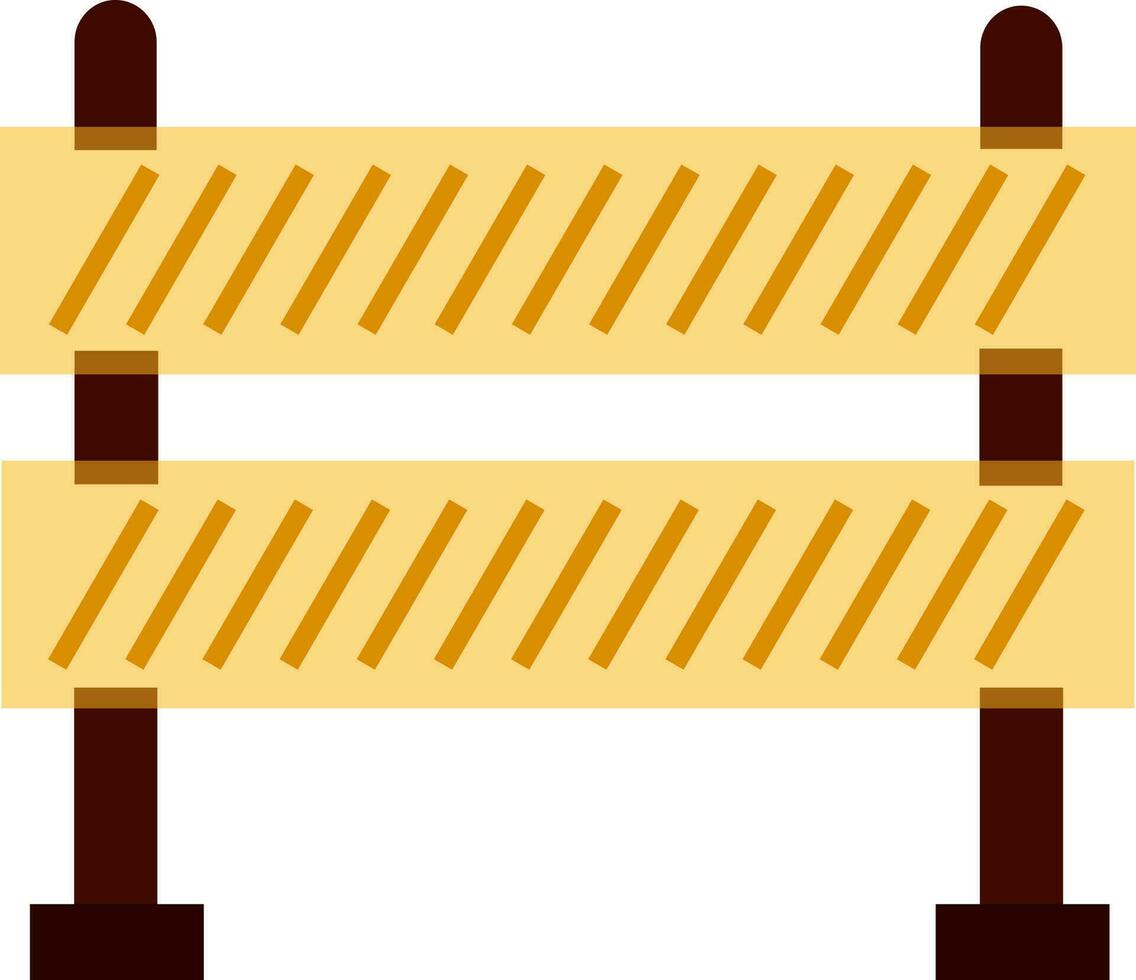 Yellow and brown road barrier. vector