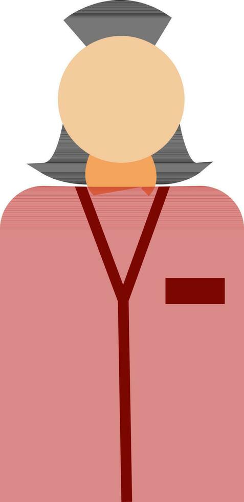 Character of a girl in train conductor. vector