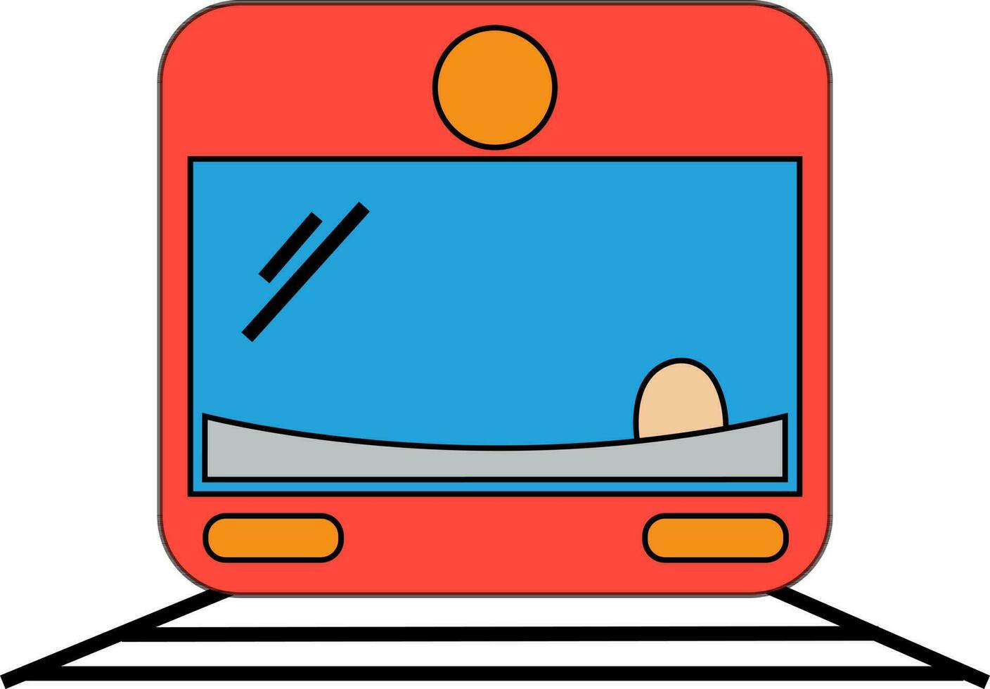 Beautiful train flat style illustration. vector