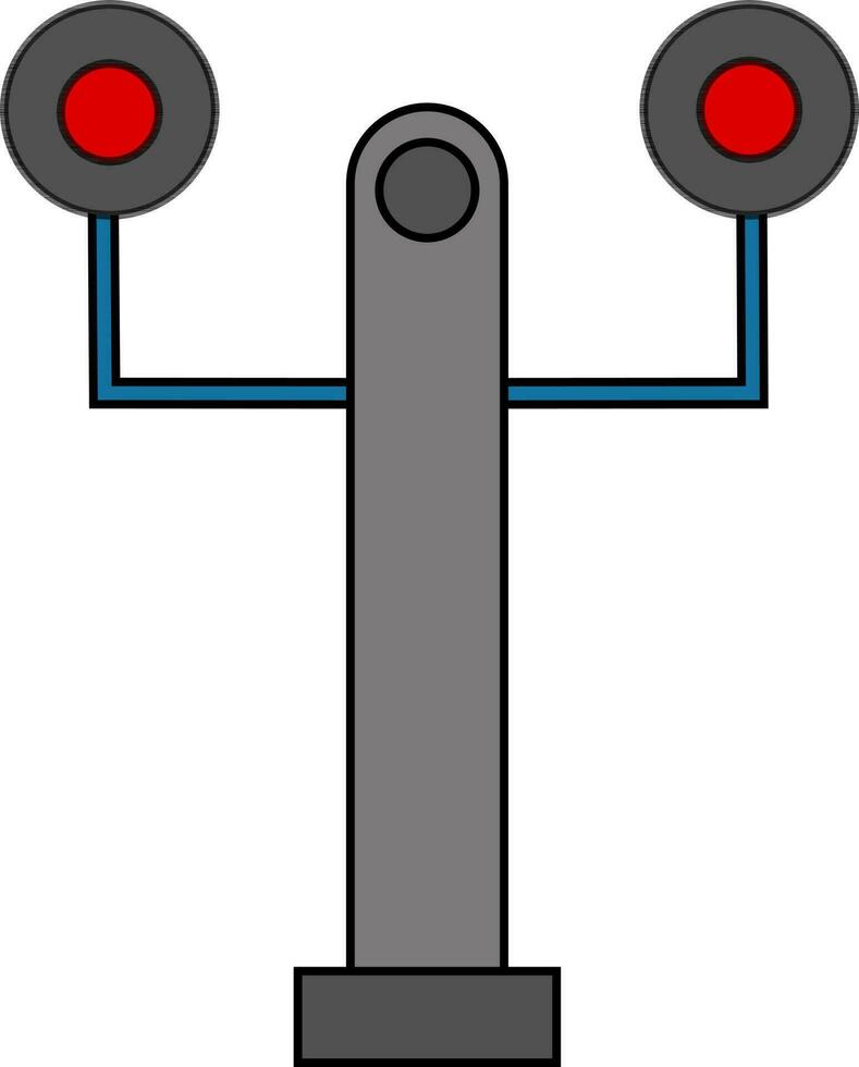 Railway traffic lights in flat style. vector