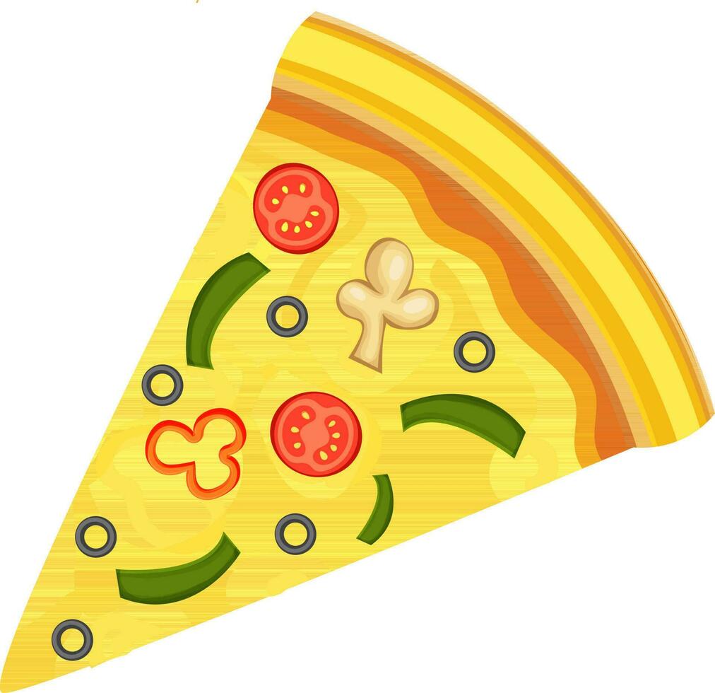 Flat illustration of pizza slice. vector