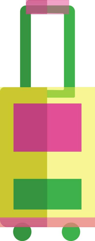 Luggage bag in yellow and green color. vector