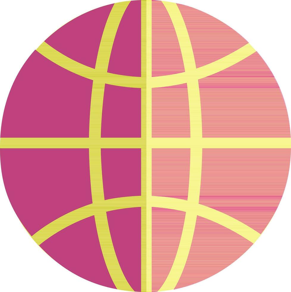 tierra globo en rosado y amarillo color. vector