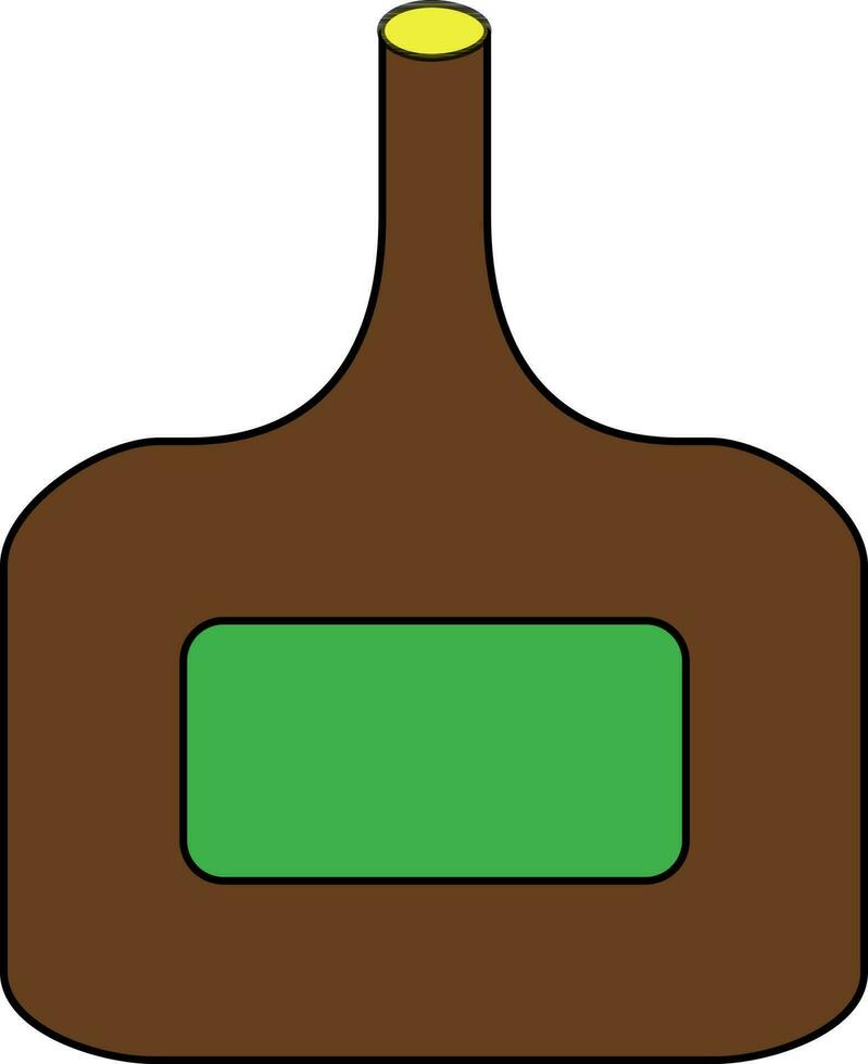 marrón y verde cerveza botella. vector