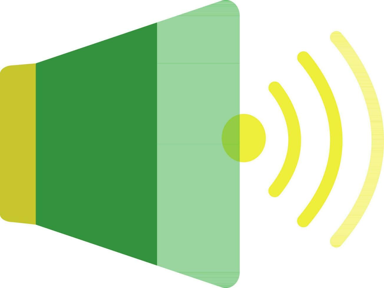 Loudspeaker in green and yellow color. vector