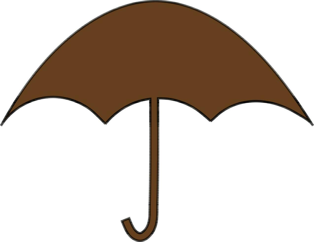Brown umbrella on white background. vector