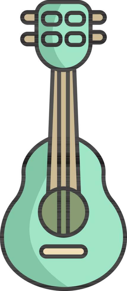 Isolated Guitar Icon In Flat Style. vector