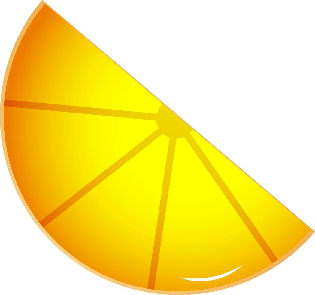 Glossy golden lemon slice. vector