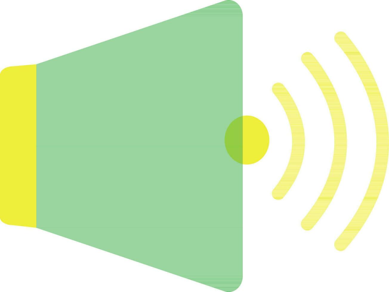 Loudspeaker in green and yellow color. vector