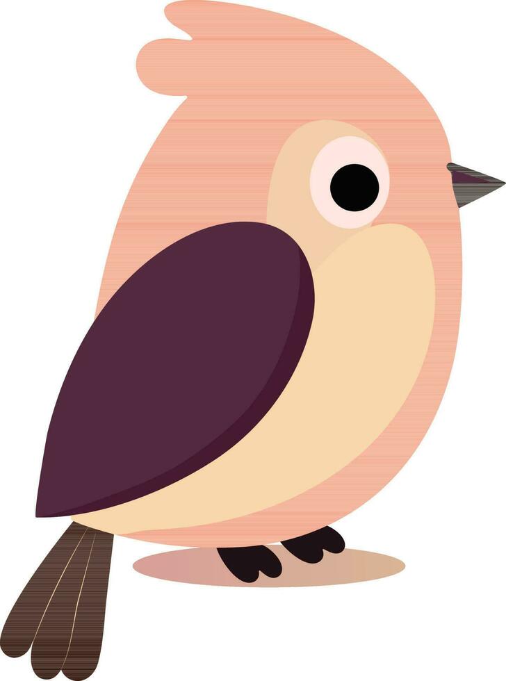 marrón y melocotón paro pájaro dibujos animados icono en plano estilo. vector