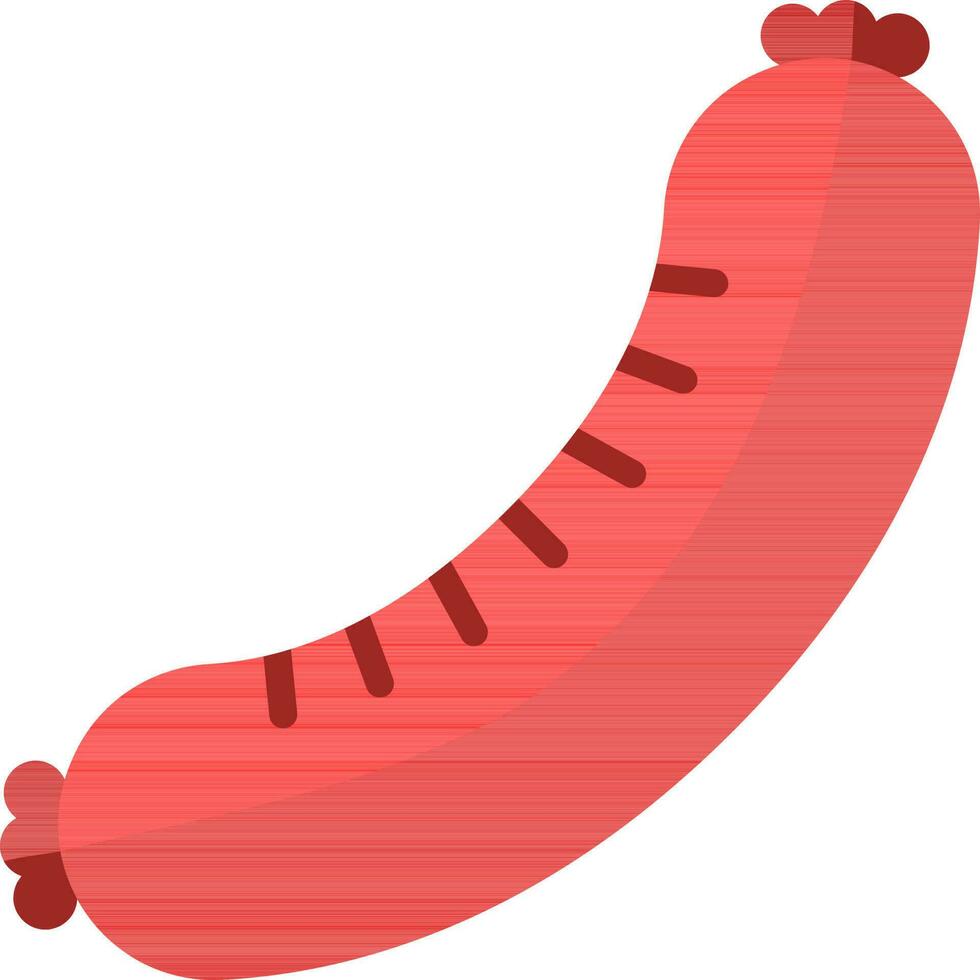 Isolated Red Sausage Icon In Flat Style. vector