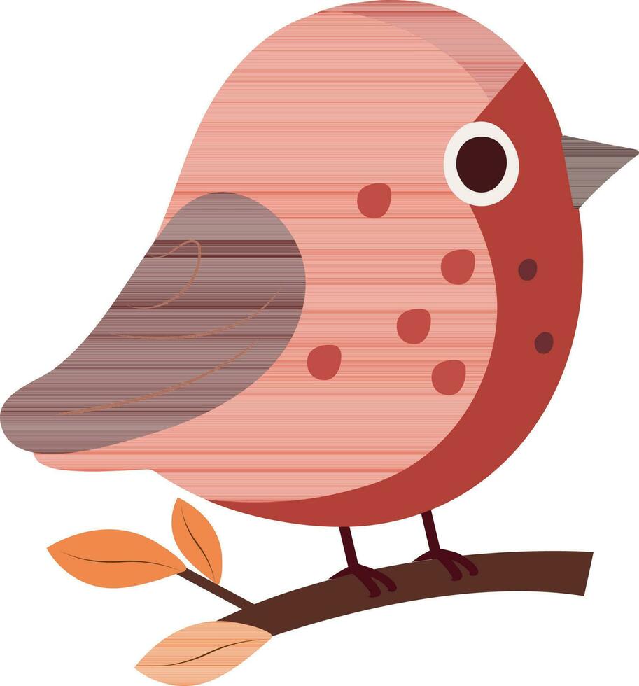 Scarlet Tanager Bird Sitting On Branch Icon In Red Color. vector