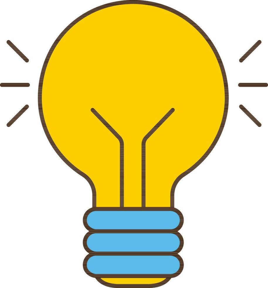 Illuminate Bulb Icon In Flat Style. vector