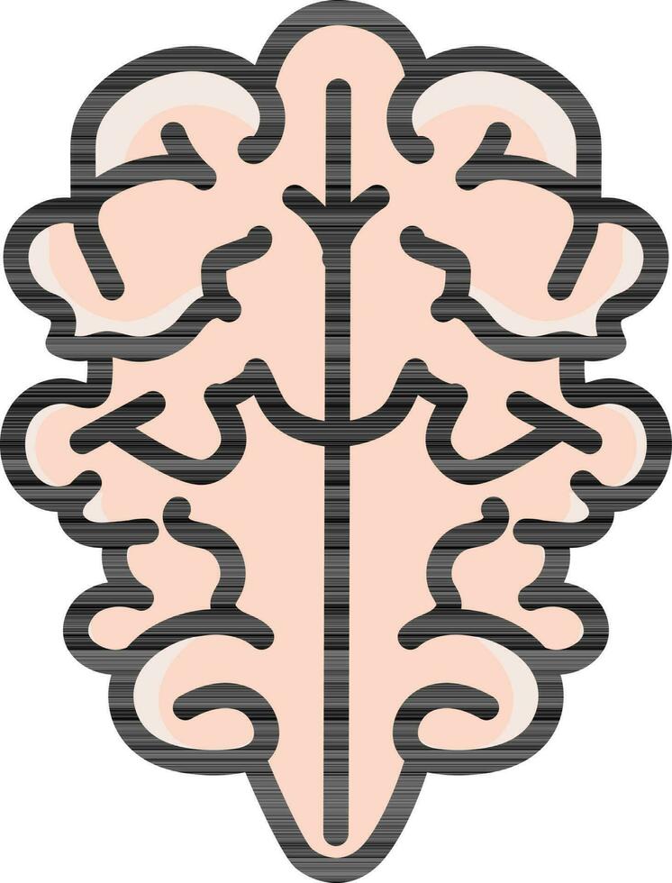 humano cerebro parte superior ver icono en melocotón color. vector
