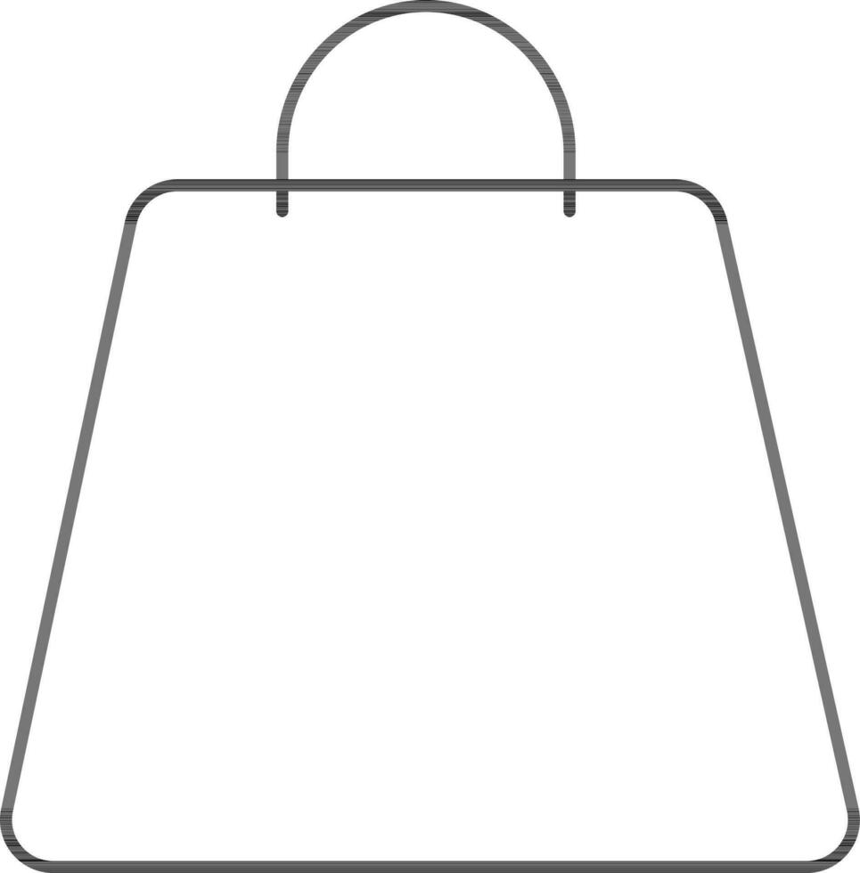 Isolated Carry Bag Icon In Black Stroke. vector