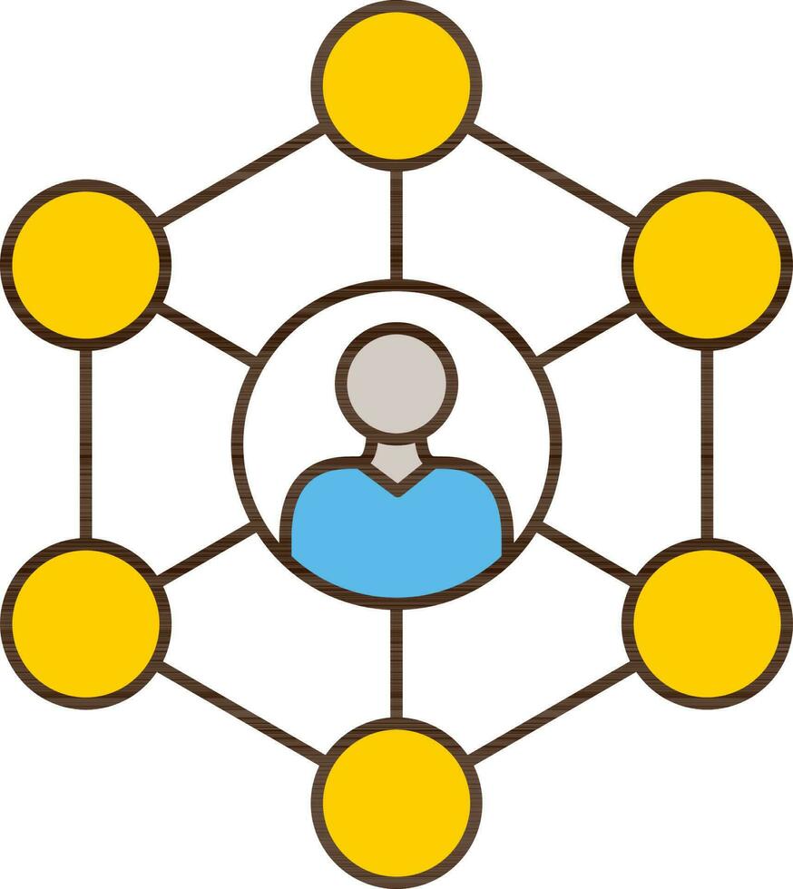 User Connection Icon In Flat Style. vector